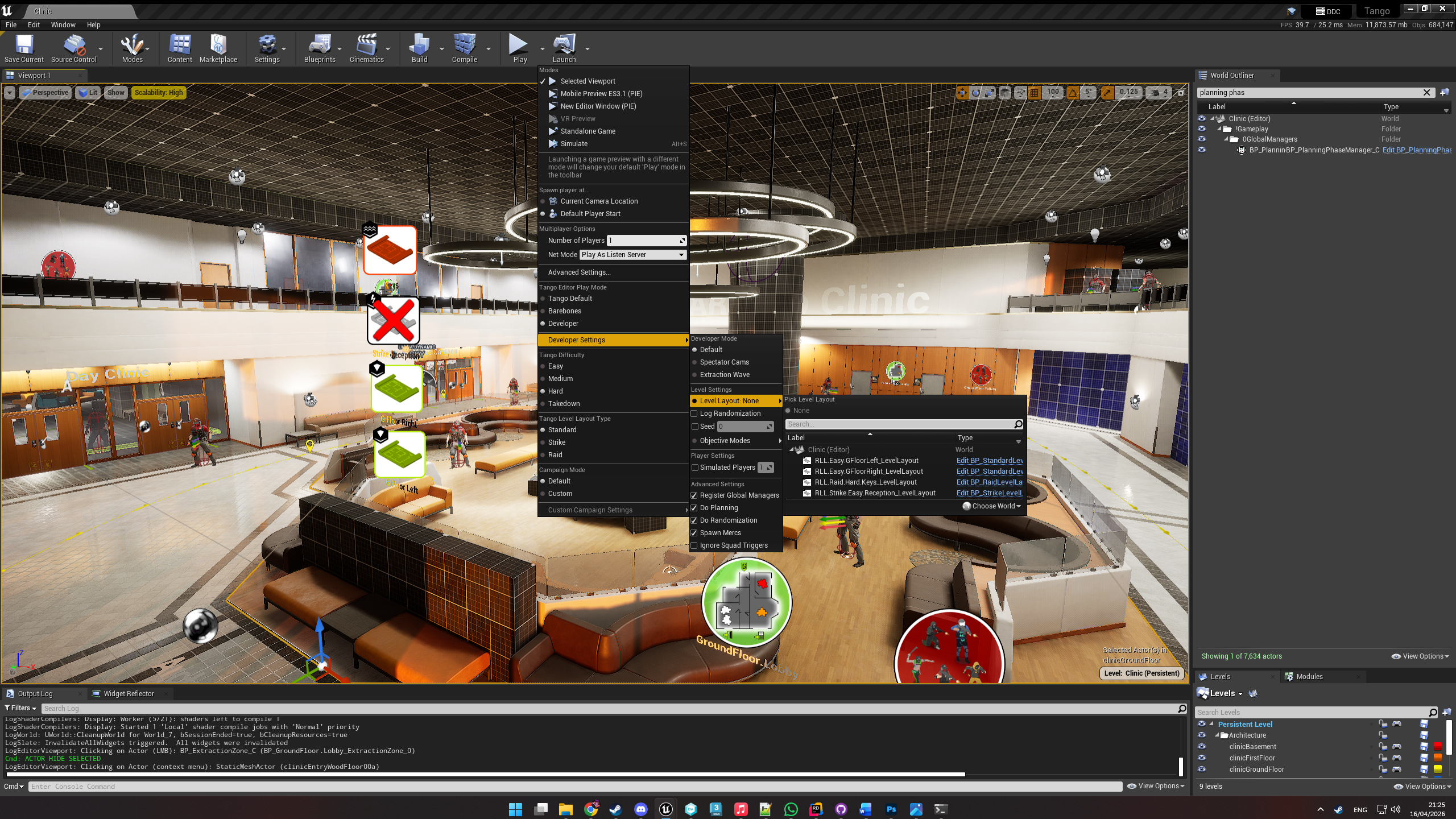Level Design Menu